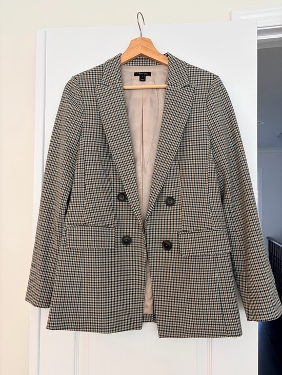 RW&CO. Jackets & Blazers - RW&CO. Double-Breasted Houndstooth Blazer - Beige/Black